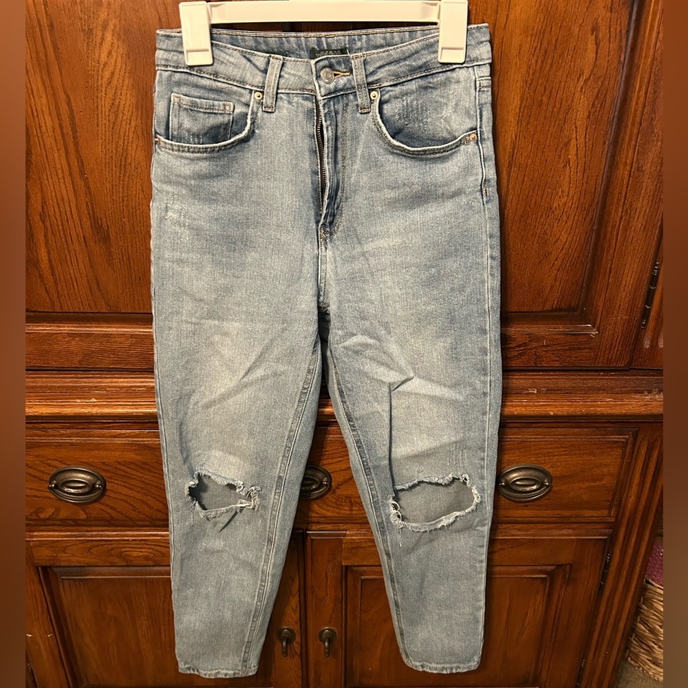 Women's Blue Distressed Jeans